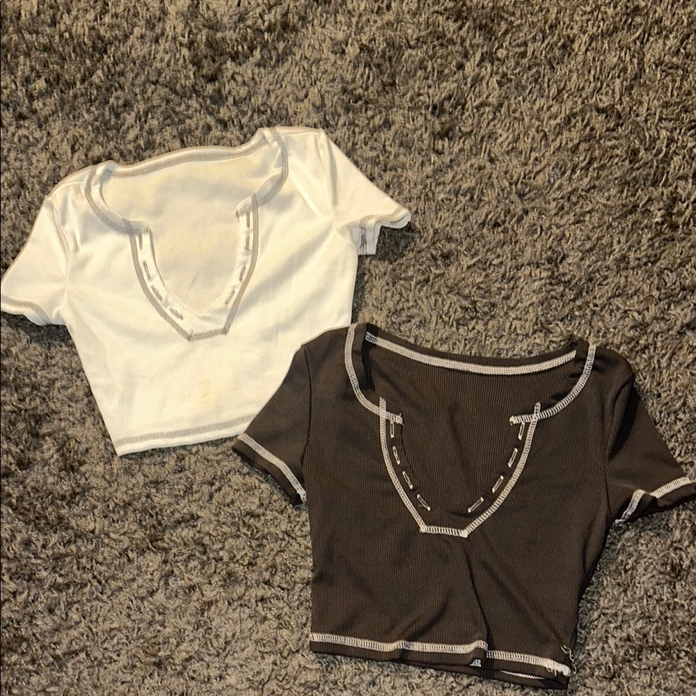 Stylish Kids' White and Dark Gray Tops